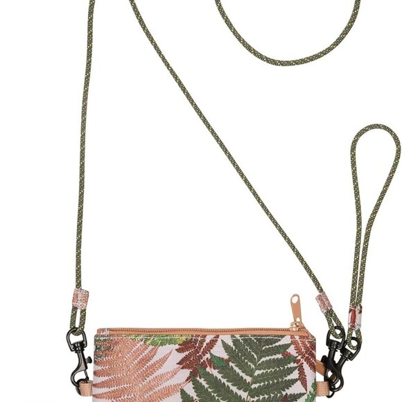 Ferns Water-Resistant Polyester Crossbody Wallet with Detachable Rope Strap - Picture 1 of 4